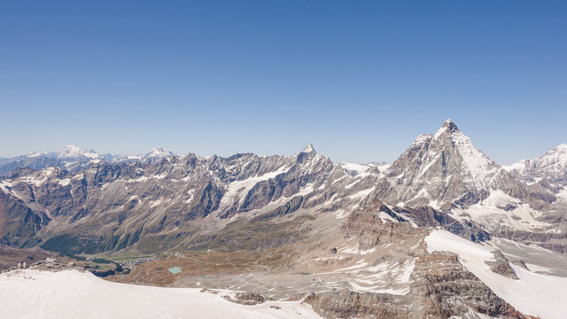 Zermatt, Wallis, Alpen, Schweizer Berge, Matterhorn, Trockener Steg, Theodulpass, Gletscher, Sommersport, Wintersport, Sommer, Schweiz 