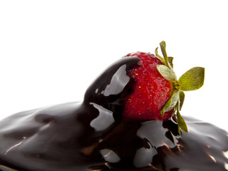 strawberry in a chocolate