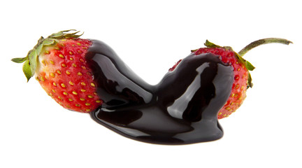 strawberry in a chocolate