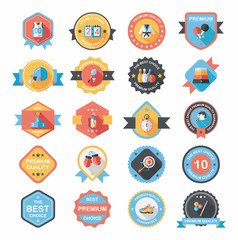 Sport badge flat banner design background set, eps10