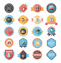 Sport badge flat banner design background set, eps10