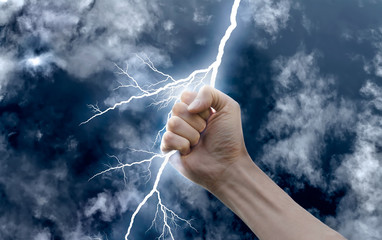 hand with a lightning