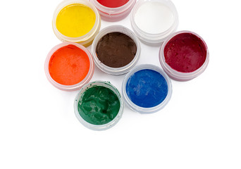 color gouache on a white background