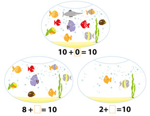 mathematical fish - vectors for children