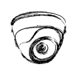 Black and White Surveillance Camera Vector illustration