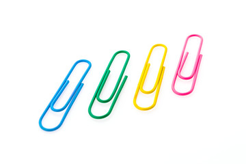 Paper clip isolated on white background