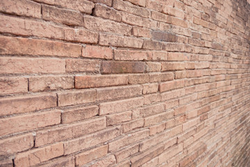 Brick wall from side view