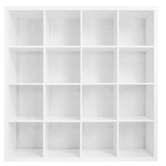Empty bookshelf or store rack isolated on white © Andrey Kuzmin