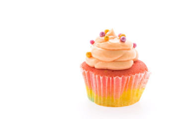 Colorful cupcakes isolated on white
