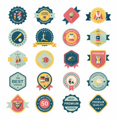 Sport badge flat banner design background set, eps10