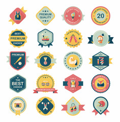 Sport badge flat banner design background set, eps10