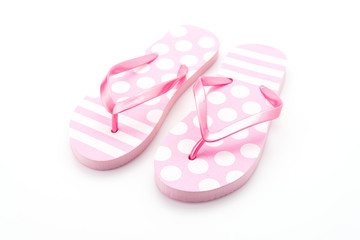 Flip flop fashion plastic shoes isolated on white background