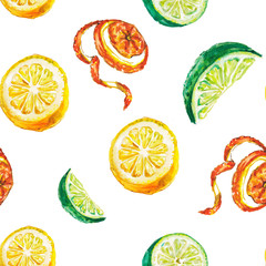 watercolor citrus mix pattern