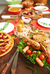 Served festive table