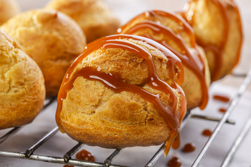 profiteroles with caramel