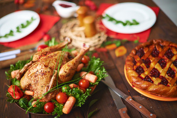 Cowberry pie and fried chicken