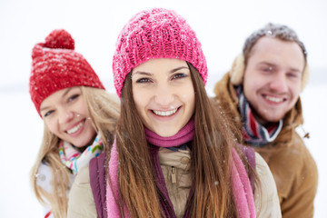 Girl and her friends