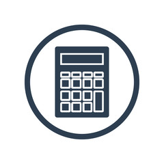 Calculator flat  icon in circle