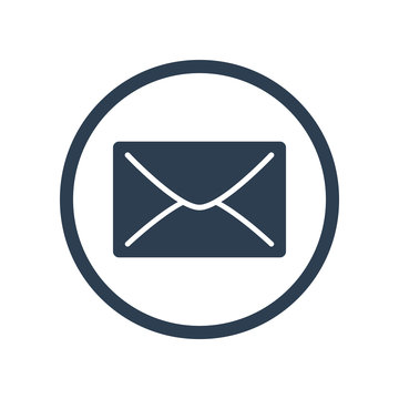 E-mail flat icon in circle