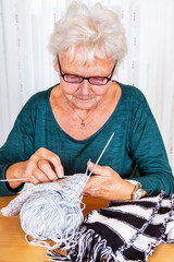 Grandma when knitting