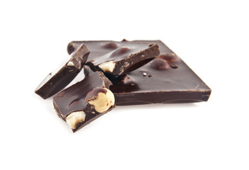 black chocolate with nuts