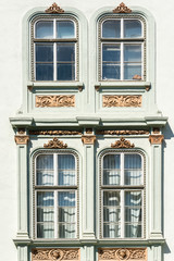 Old Medieval House Windows Facade