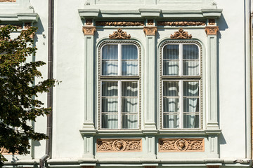 Old Medieval House Windows Facade