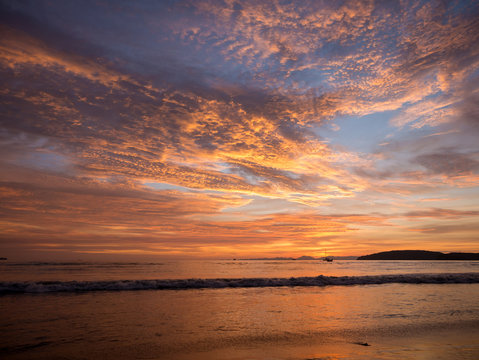 Tropical sunset on the beach. Ao-Nang. Krabi © Netfalls