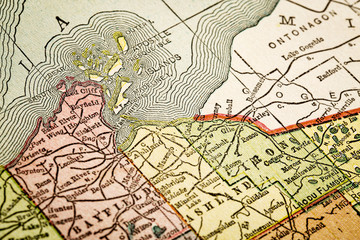 Apostle Islands on vintage map