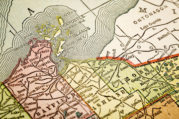Fototapeta premium Apostle Islands on vintage map