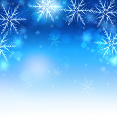 Fototapeta na wymiar Iced Snowflakes and Sparkle Christmas Background