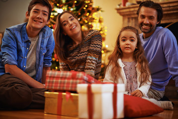 Family on Christmas eve