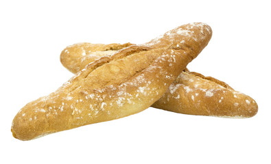 Two golden breads isolated