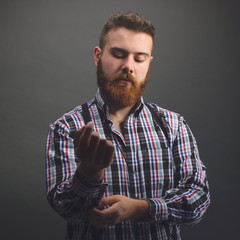 Portrait of a young Man with beard