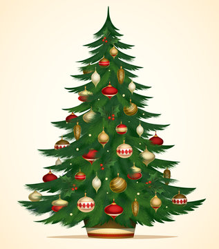 Christmas tree card. Vector illustration