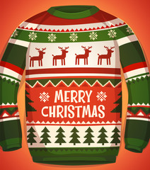 Holiday sweater. Christmas card