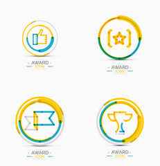 Award icon set, Logo collection