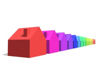 Gekleurde huizen assortiment