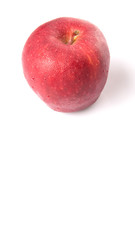 Red apples over white background