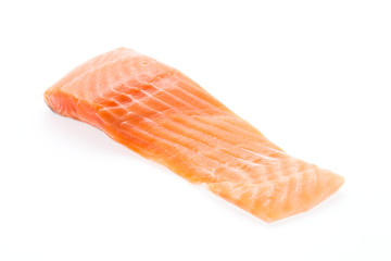 Salmon meat isolated on white