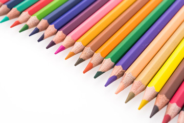 Colorful pencil isolated on white background