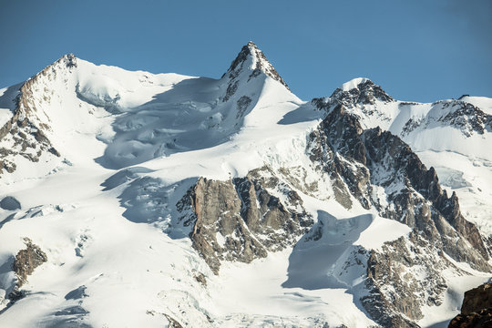 Monte Rosamassiv mit Dufourspitze, ob Zermatt, Wallis, Schweiz
