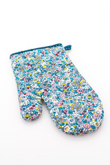 Flower mitten oven glover isolated on white background