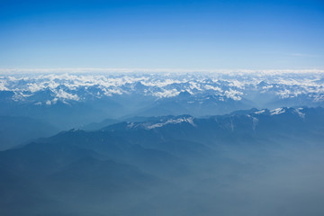 Fototapeta na wymiar Himalayas bird's eye view