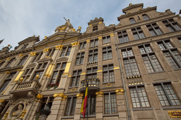 Fototapeta na wymiar Ornate buildings of Grand Place, Brussels