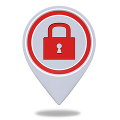 protect pointer icon on white background