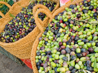 Fresh olives in a market