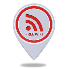 Free wifi pointer icon on white background