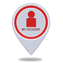 My account pointer icon on white background