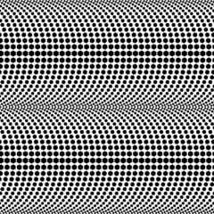 Abstract Halftone Black and White Vector Seamless Pattern Backgr